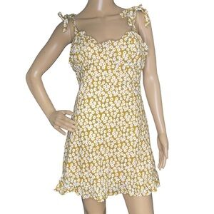 Polly yellow dress with white flowers size 10